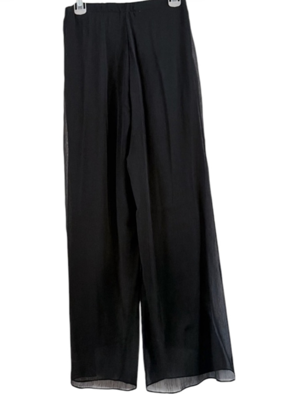 Hot in Hollywood Black Sheer Wide Leg Chiffon Flowy Palazzo Pants Size S